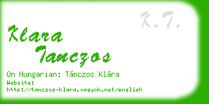 klara tanczos business card